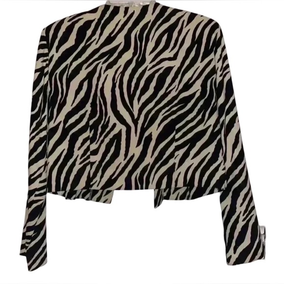 Leslie Fay Brand Vintage 80s Blazer/Jacket in Black/Cream Zebra MOD POP … - Picture 2 of 4